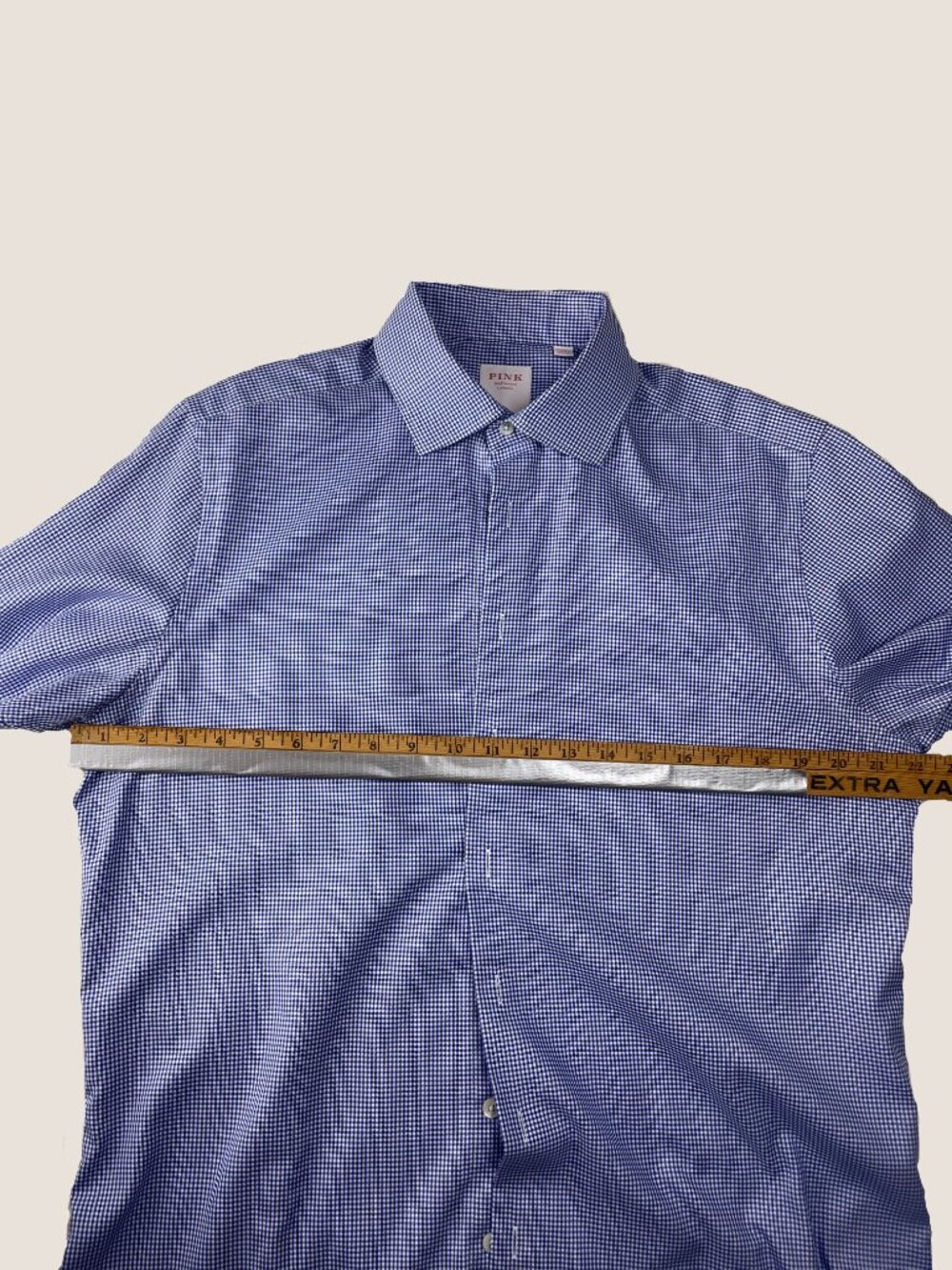 Thomas Pink Shirtmaker Dress Shirt Blue & White Houndstooth Men 16/41 (L) - Picture 7 of 8